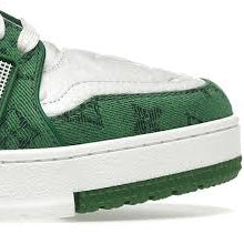 Trainer Green Monogram Denim White